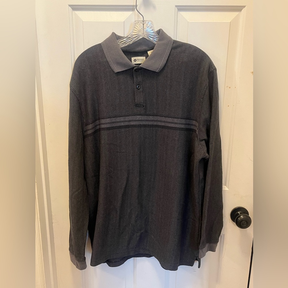 EUC Haggar Men’s Collared Top in Gray - Sz XL